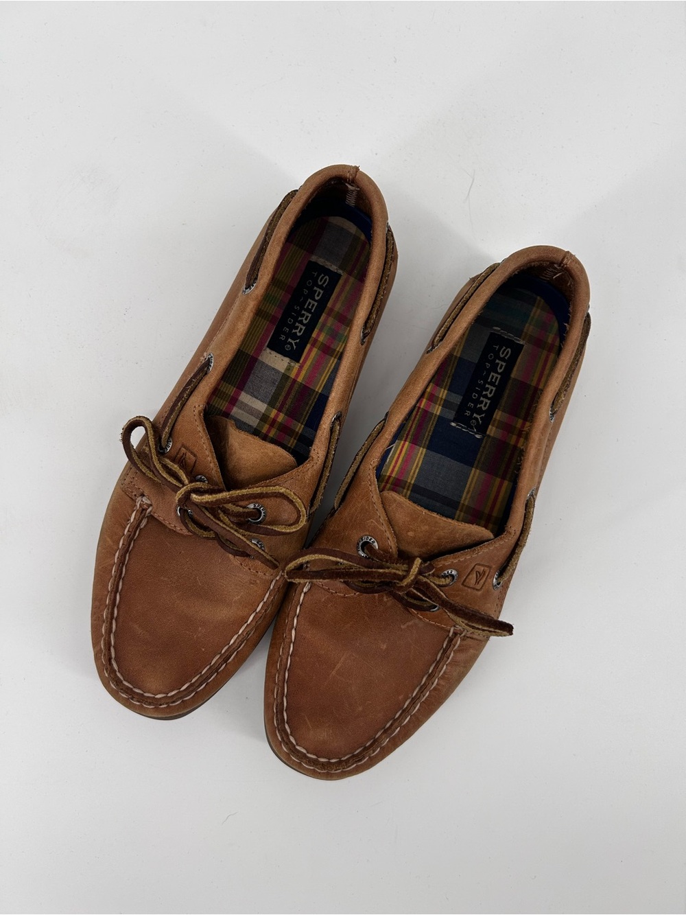 Women’s Sperry Authentic Original boat shoes brown leather loafer slip on size 9 - Picture 2 of 6